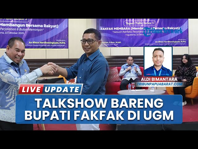 Youtube Thumnail image of : Talk Show bareng Bupati Fakfak di UGM Yogyakarta, Bahas Gaya Kepemimpinan & Pengentasan Kemiskinan