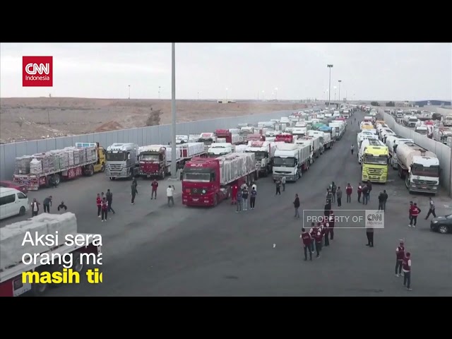 Youtube Thumnail image of : Perbatasan Rafah Masih Ditutup Israel, Truk Bantuan Tertahan