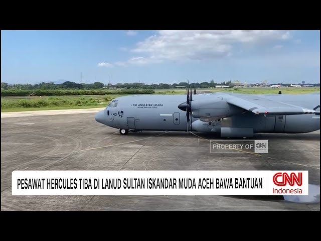 Youtube Thumnail image of : Pesawat Hercules Tiba di Lanud Sultan Iskandar Muda Aceh Bawa Bantuan