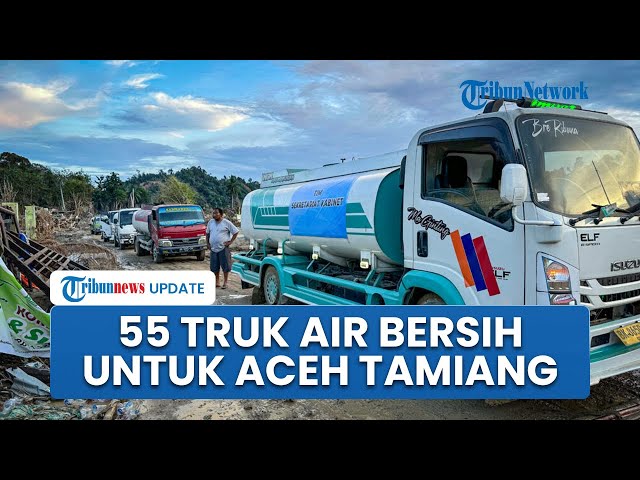 Youtube Thumnail image of : Tim Setkab Kirim Bantuan Kloter 2 ke Aceh Tamiang, Ada 55 Truk Tangki Air Bersih dan 5 Truk Logistik