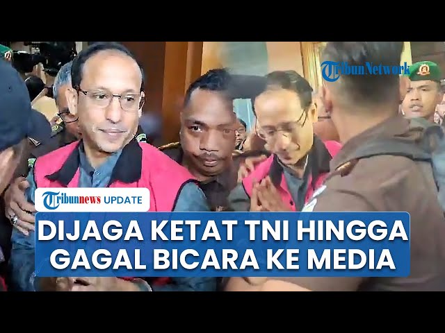 Youtube Thumnail image of : Penjagaan Ketat Nadiem Makarim oleh TNI saat Sidang hingga Gagal Bicara ke Media 2 Kali